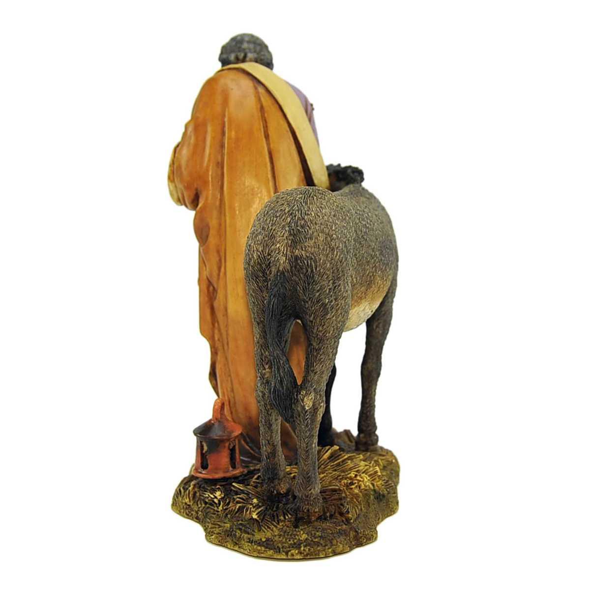 Statua presepe 20 cm san giuseppe con asino collection