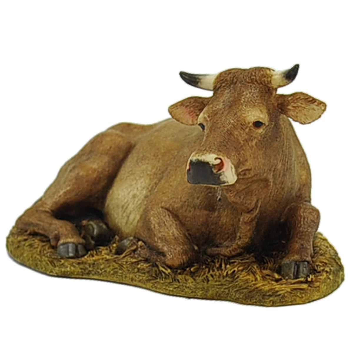 Statua presepe 20 cm bue sdraiato collection