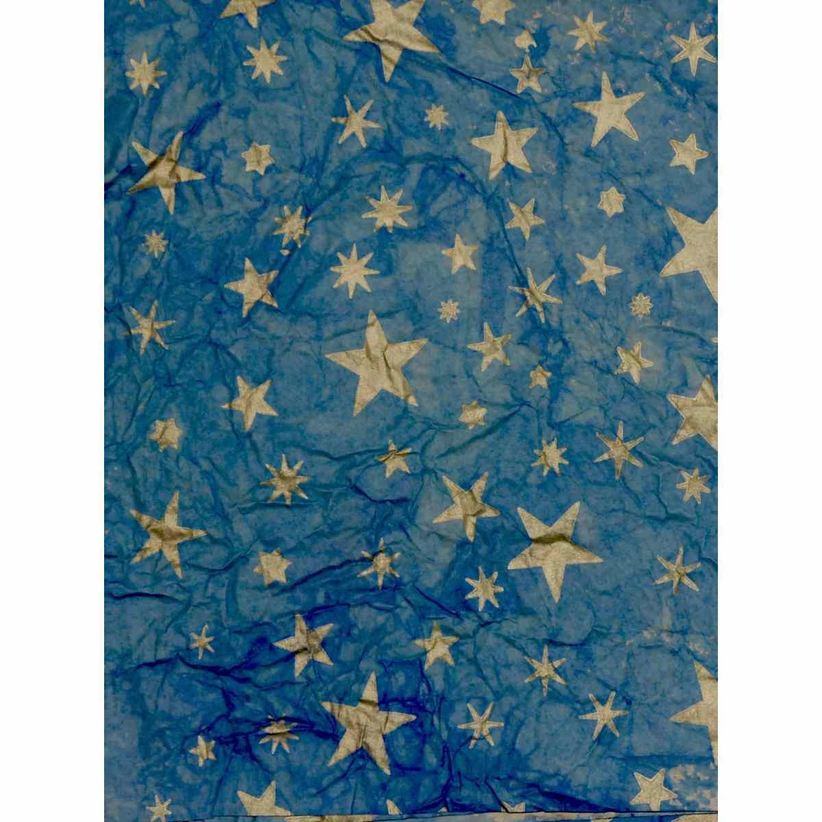 Carta Cielo con Stelle Oro Modellabile colore fondo Blu cm.70x100