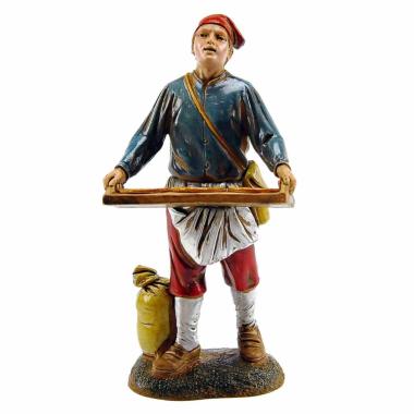 Statua presepe 12 cm pizzaiolo vassoio