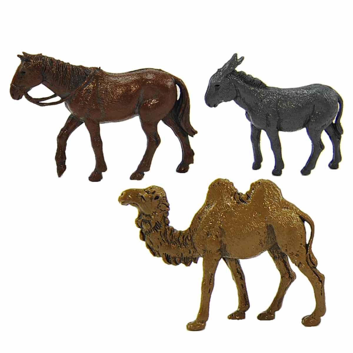 Animali Cammello, Cavallo e Asino Statue da cm.6 | Moranduzzo
