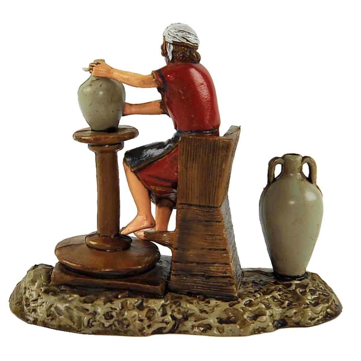 Statua cm.10 Vasaio con Tornio e Anfore |Moranduzzo