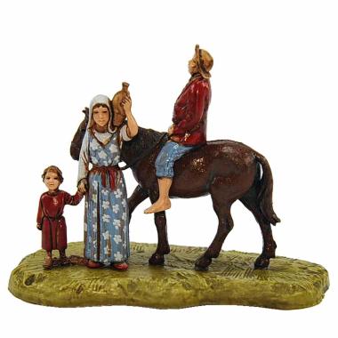 Landi Classico cm.6 Uomo a Cavallo con Donna e Bambino