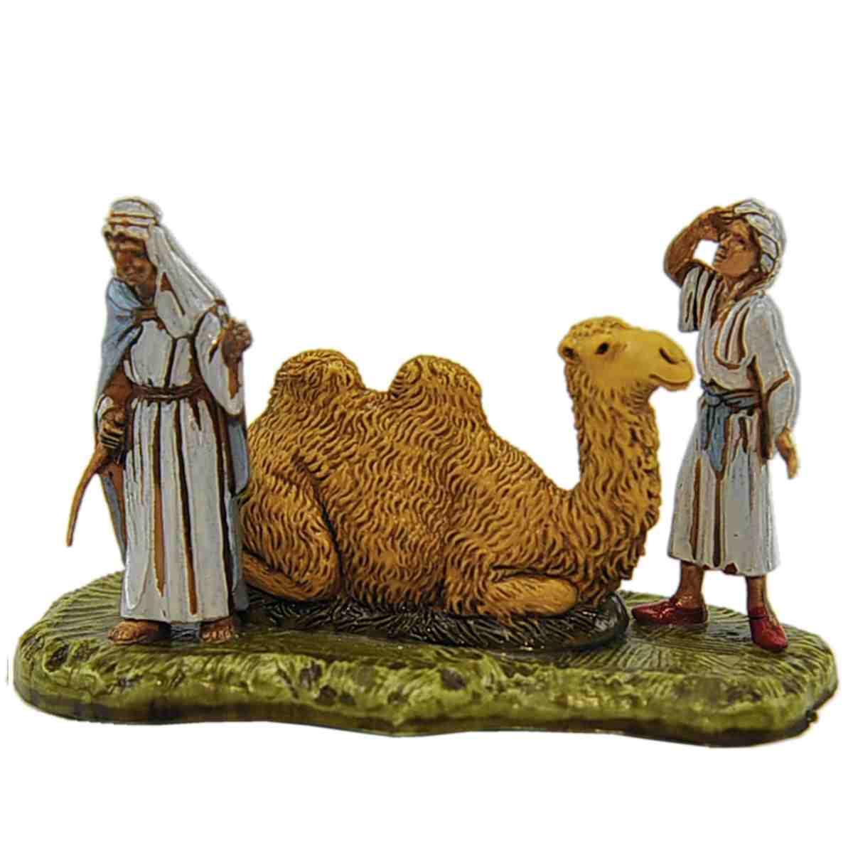 Statua presepe 6 cm cammellieri con cammello sdraiato
