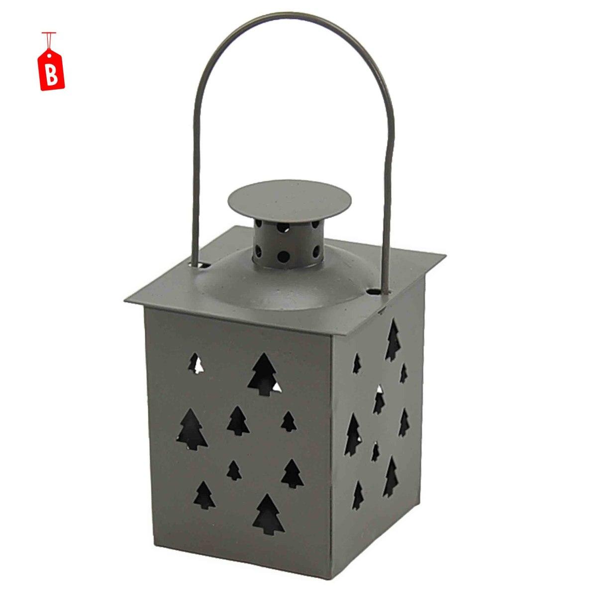 Lanterna cm.8x8xh11 Metallo con Fori Albero 3 Col |Moranduzzo