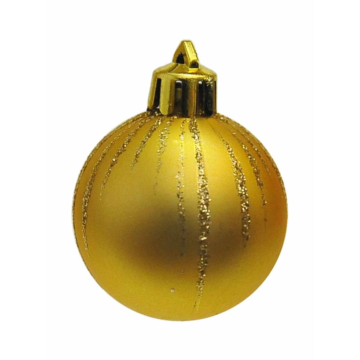 Pallina Natale cm.Ø4 Oro Dec. Tubo Set pz.13 |Moranduzzo
