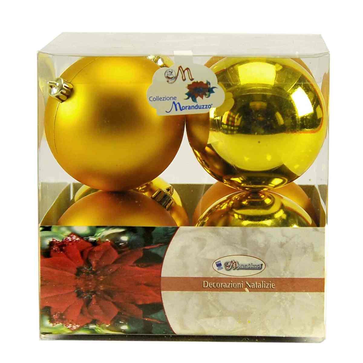 Pallina Natale cm.8 Oro Lucido Opaco Set pz.8 |Moranduzzo