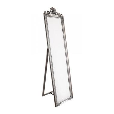 Specchio A Pavimento Miro Con Cornice Argento Cm.45X180