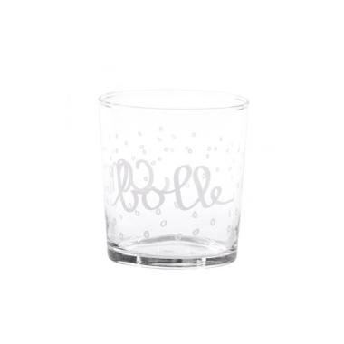 Bicchiere Acqua Vetro Simple Day con Scritta Con Bolle ml.355