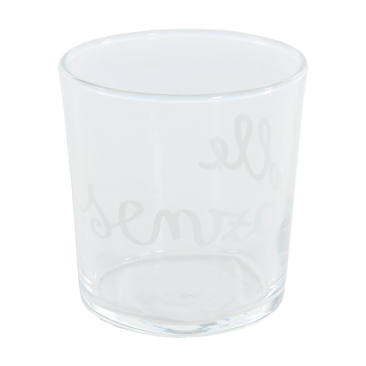 Bicchiere Acqua Vetro Simple Day con Scritta Senza Bolle ml.355