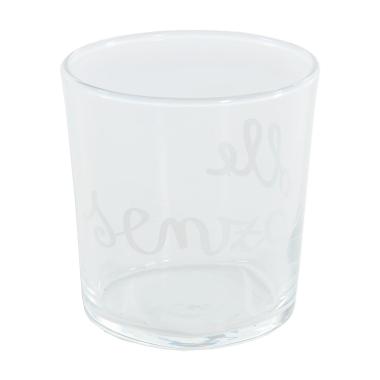 Bicchiere Acqua Vetro Simple Day con Scritta Senza Bolle ml.355