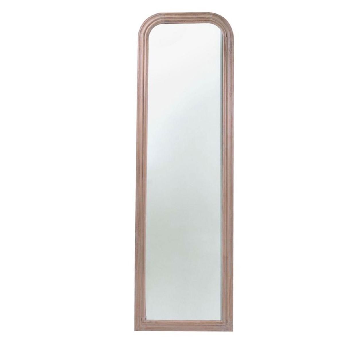 Specchio Da Terra Legno Crema Anticato Opaco Ovale Cm.50Xh170X2