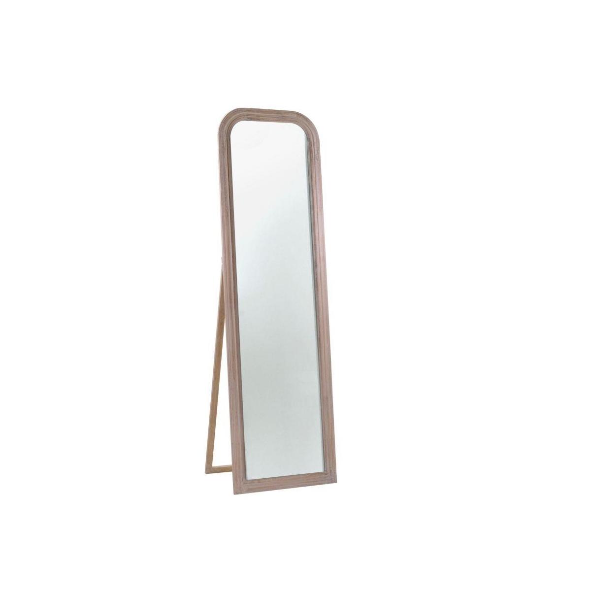 Specchio Da Terra Legno Crema Anticato Opaco Ovale Cm.50Xh170X2