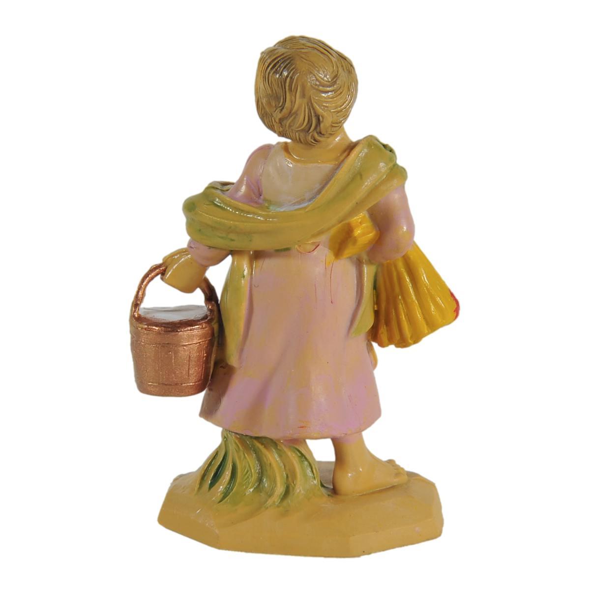 Statua cm.6 Pastorella con Secchio | Rossi Rosa