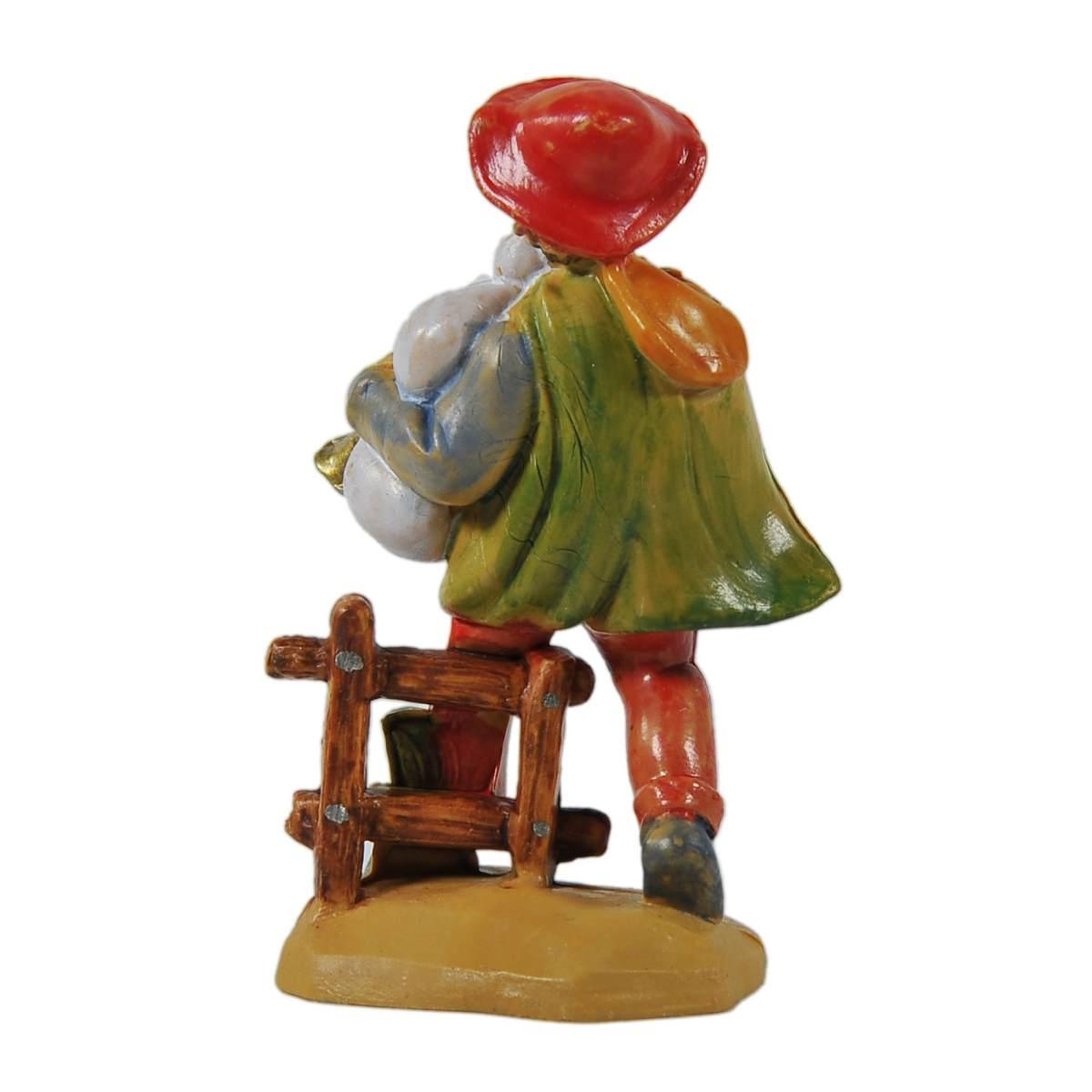 Statua cm.6 Uomo con Zampogna | Rossi Rosa