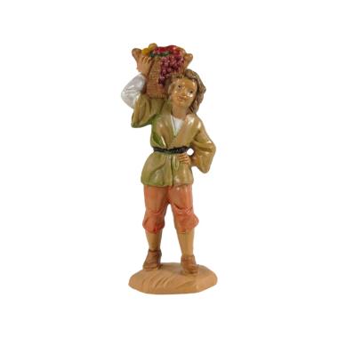 Statue Presepe - Pastore con Cesta Frutta cm.10