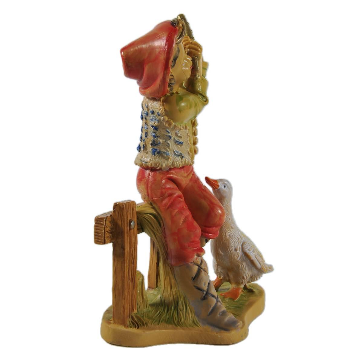 Statua cm.12 Pastorello con Flauto | Rossi Rosa