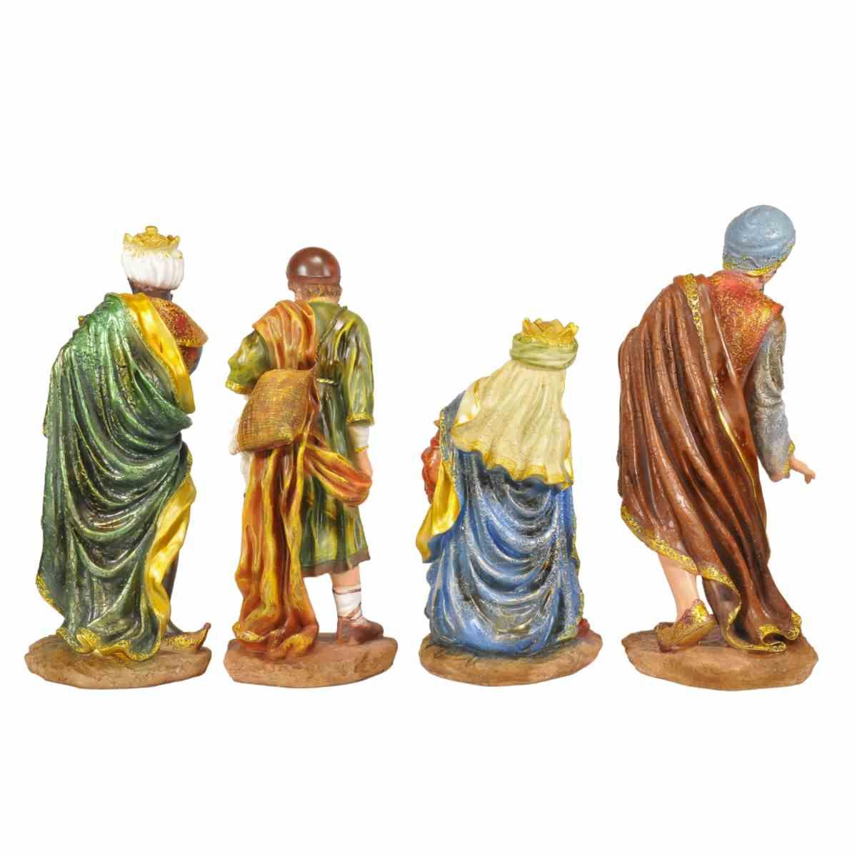 Statua Re Magi cm.39/53 con Pastore e Pecora Set da 5 Pz. | Rossi Rosa