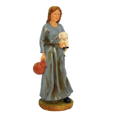 Statue Presepe - Donna con Pecora e Brocca cm.20
