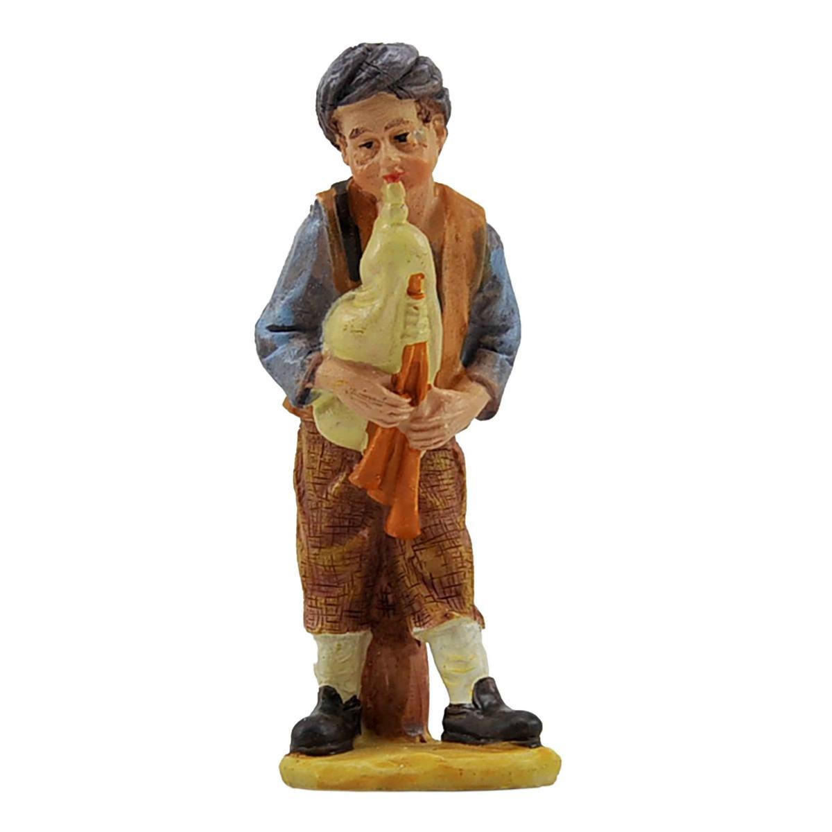 Statua cm.10 Zampognaro con Zampogne | Rossi Rosa