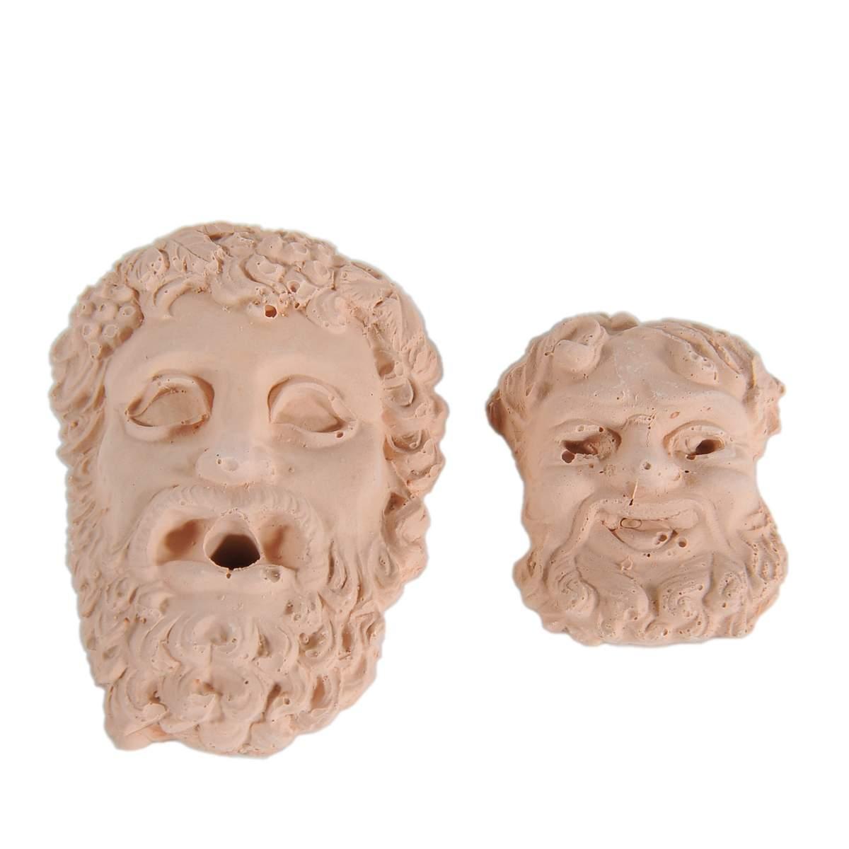 Testa Terracotta Bacco e Zeus cm.4 e 6 Set pz.2 | Rossi Rosa