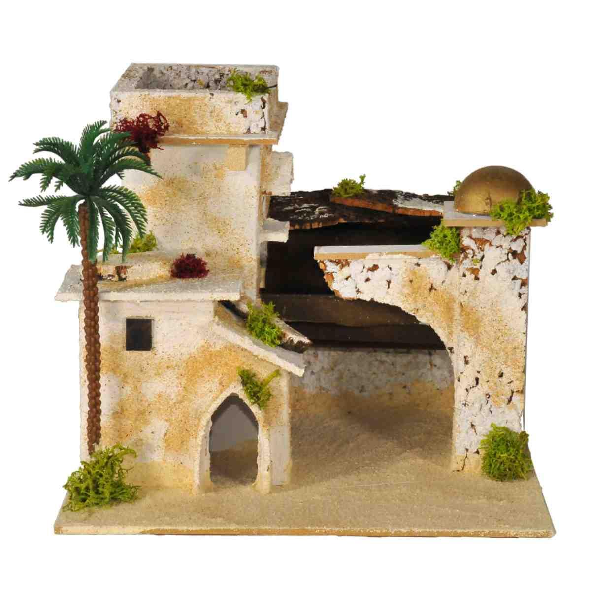 Minareto Arabo con Cupola e Palma cm.24x21x19 | Rossi Rosa