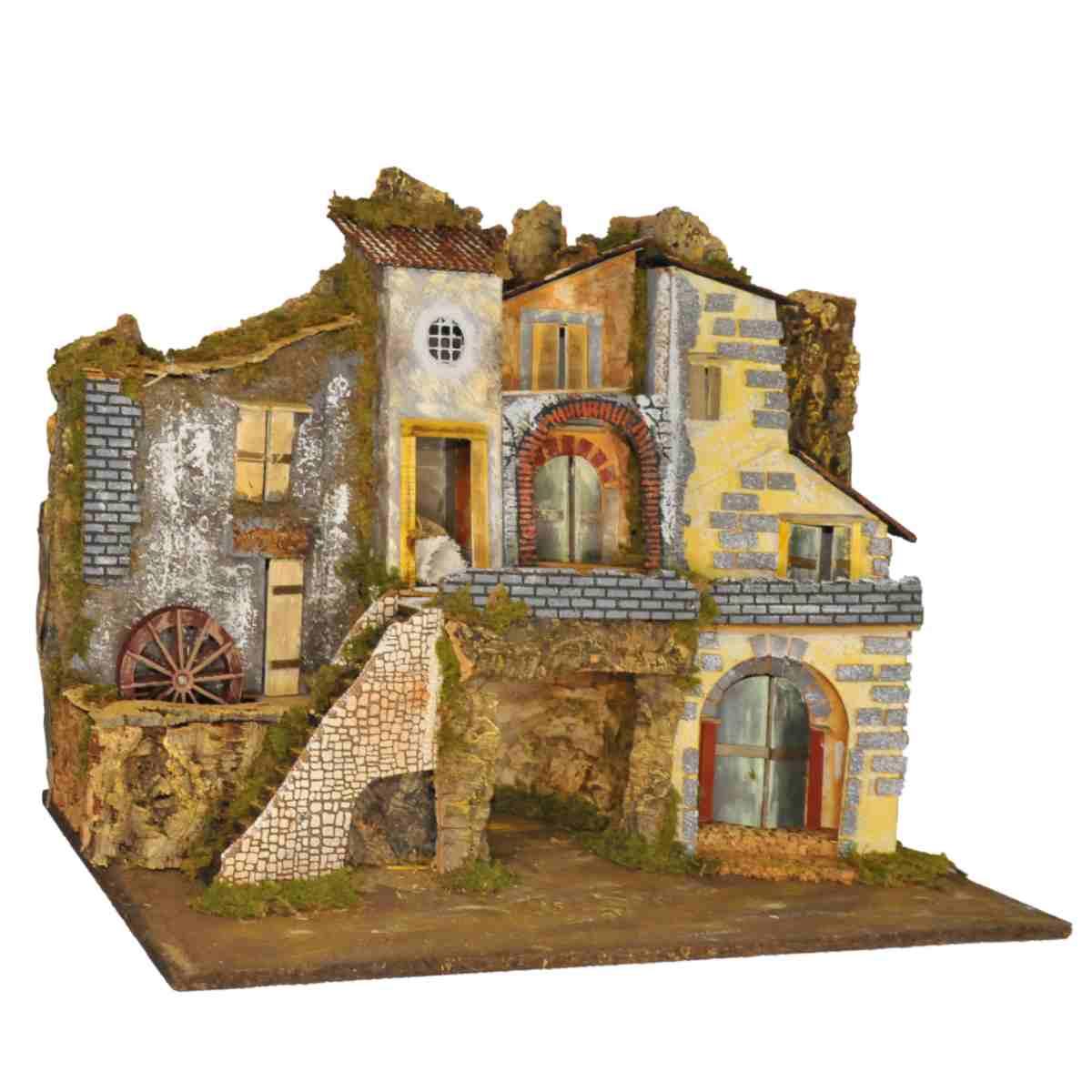 Borgo con Capanna Mulino e Luci cm.76x40x54