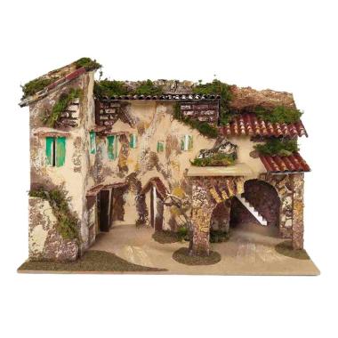 Borgo con Grotta Caseggiato Scale Arco cm.33x18x23