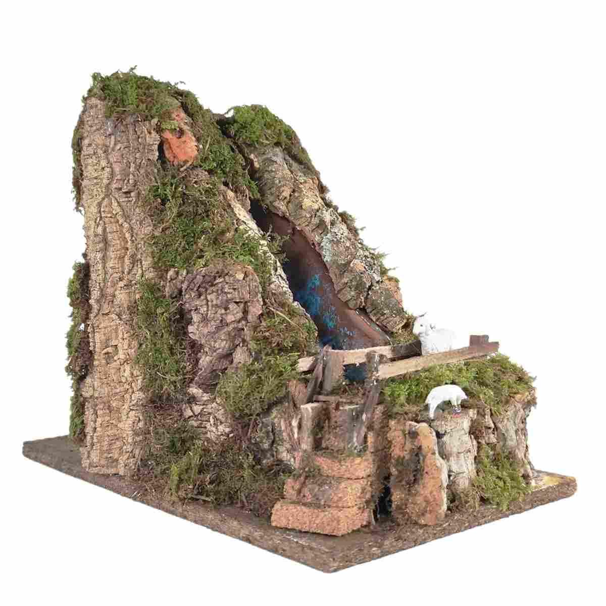 Cascata Elettrica a Acqua con Ruscello con Ponte e Pompa cm.33x18x29 | Rossi Rosa