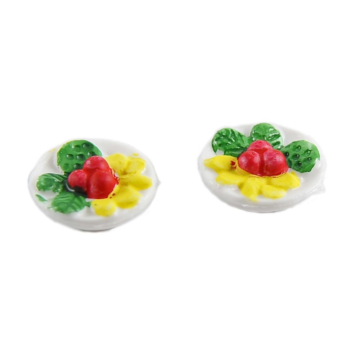 Piatto con Cibo cm.2,5 Set pz.2 | Rossi Rosa