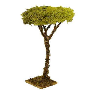 Albero Fusto Legno e Lichene Verde con Base cm.13