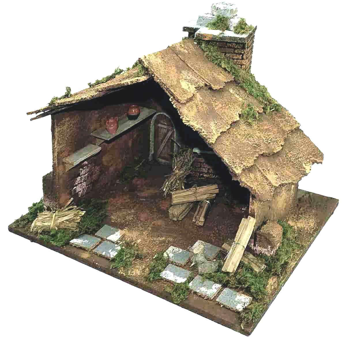 Capanna Legno con Luci cm.45x30xH35 | Rossi Rosa