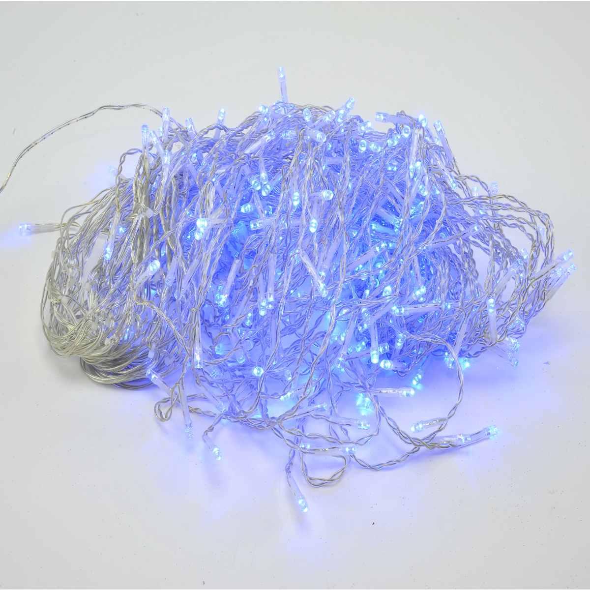 Luci Tenda 400 Cascata Bianco e Blu Led Esterno cm.400x100