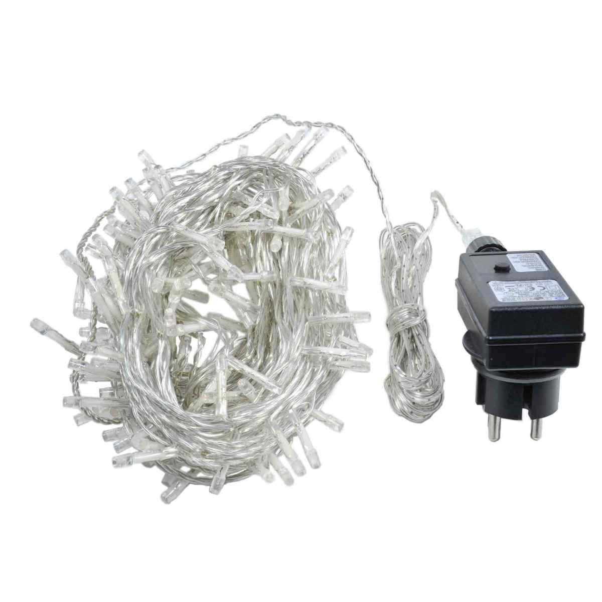 Luci Natale esterno LED 180 Ciclamino con Giochi Cavo Trasparente |Moranduzzo