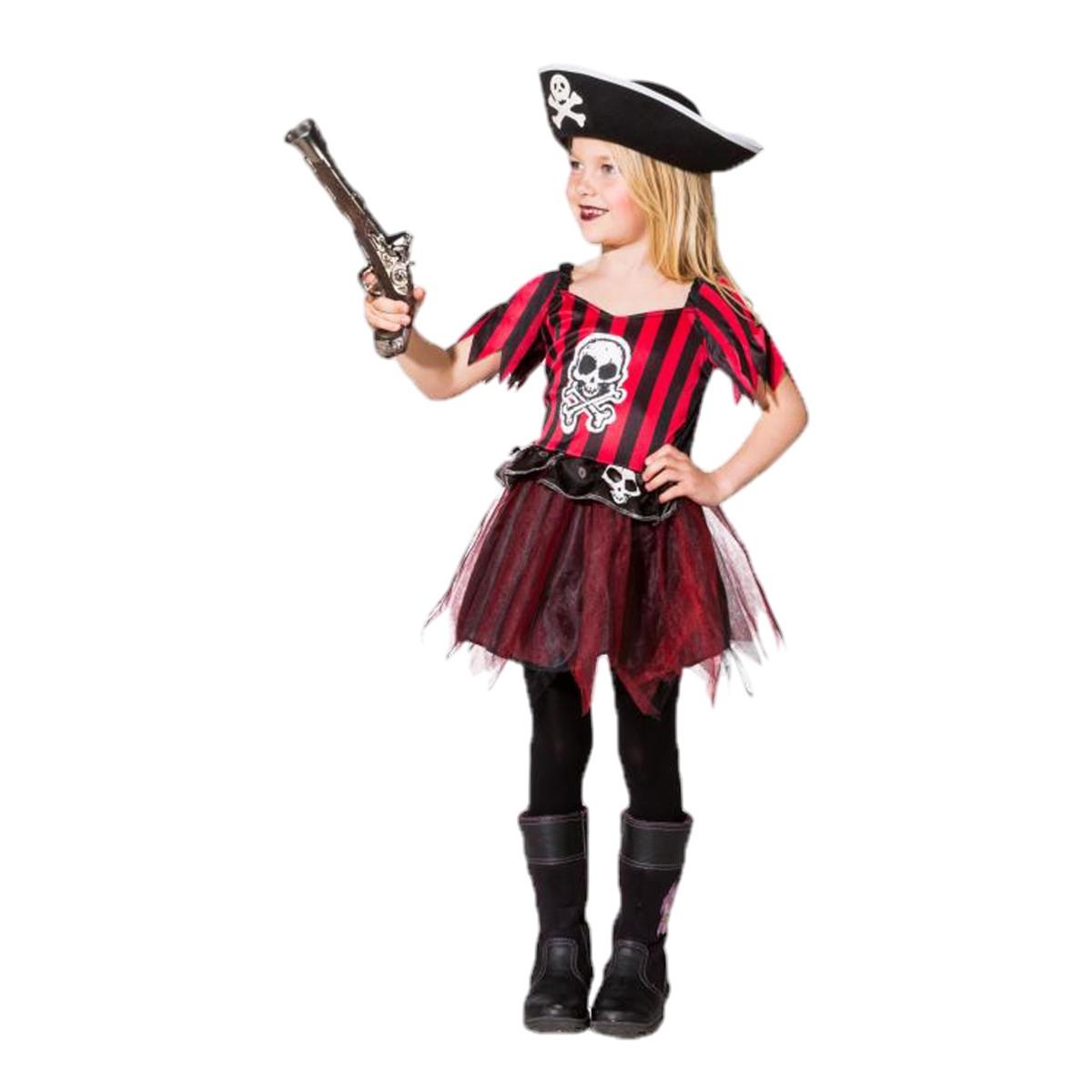 Costume classico a righe da pirata per bambina