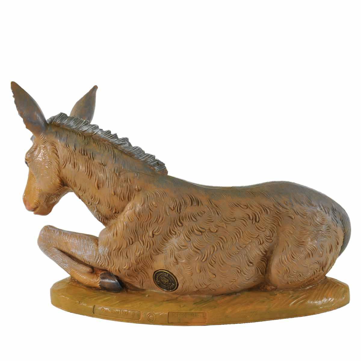 Statua presepe 30 cm asino sdraiato