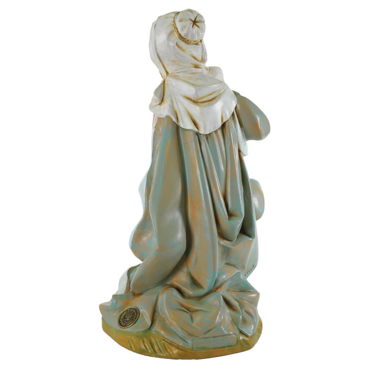Statua presepe 30 cm madonna in ginocchio con mani giunte