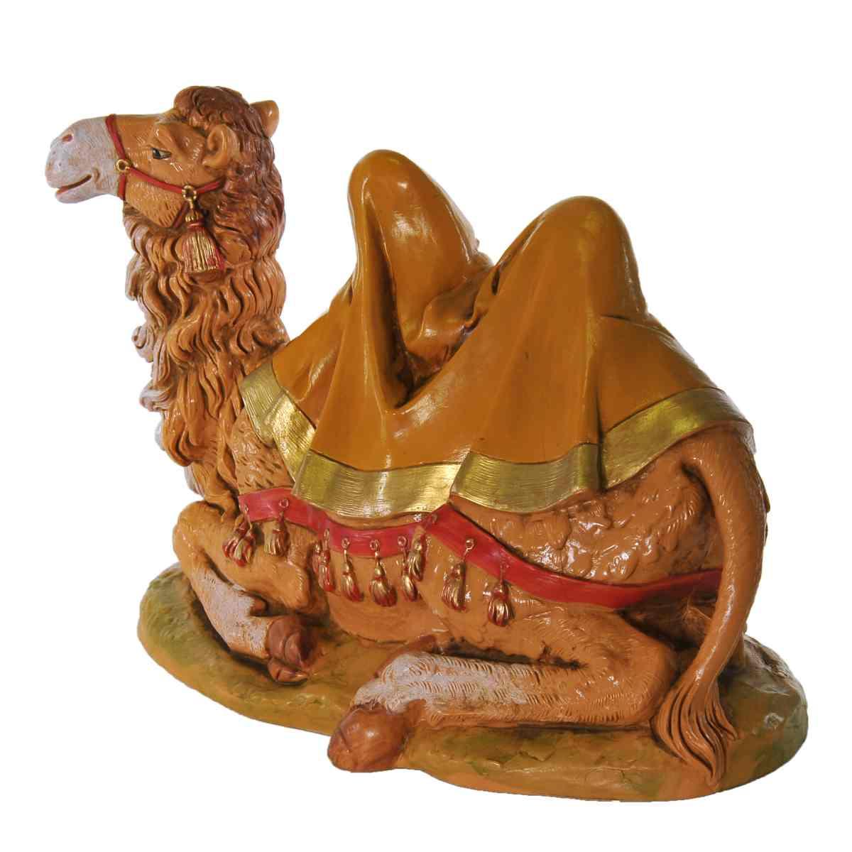 Statua presepe 30 cm cammello seduto con coperta