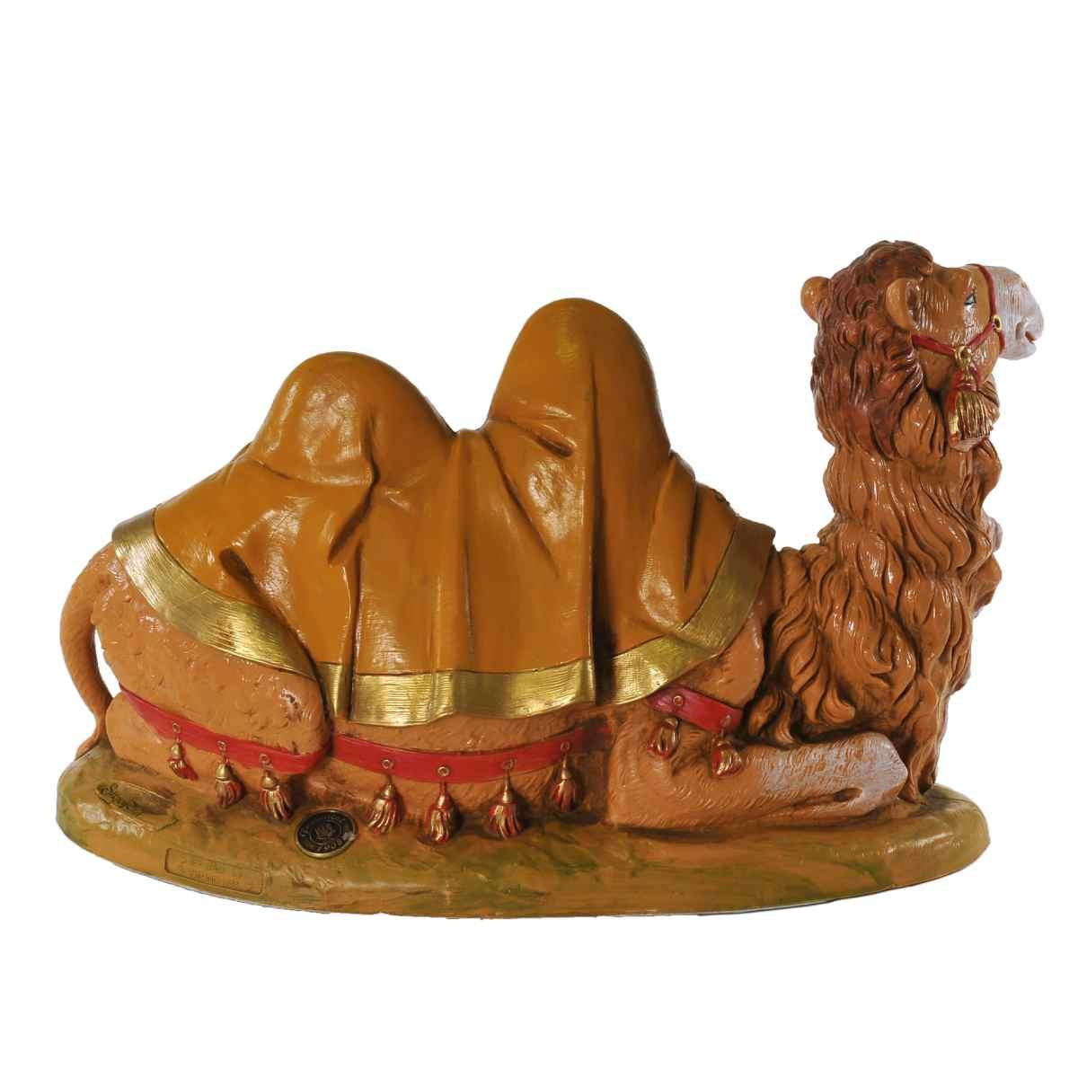 Statua presepe 30 cm cammello seduto con coperta
