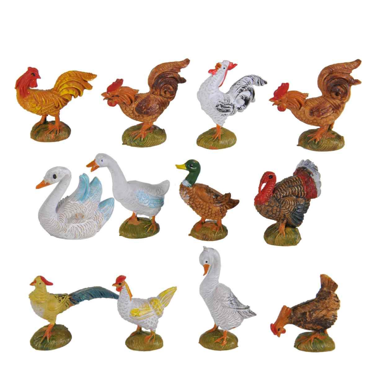Statua cm.10 Gallinacei assortiti Set pz.12 | Fontanini