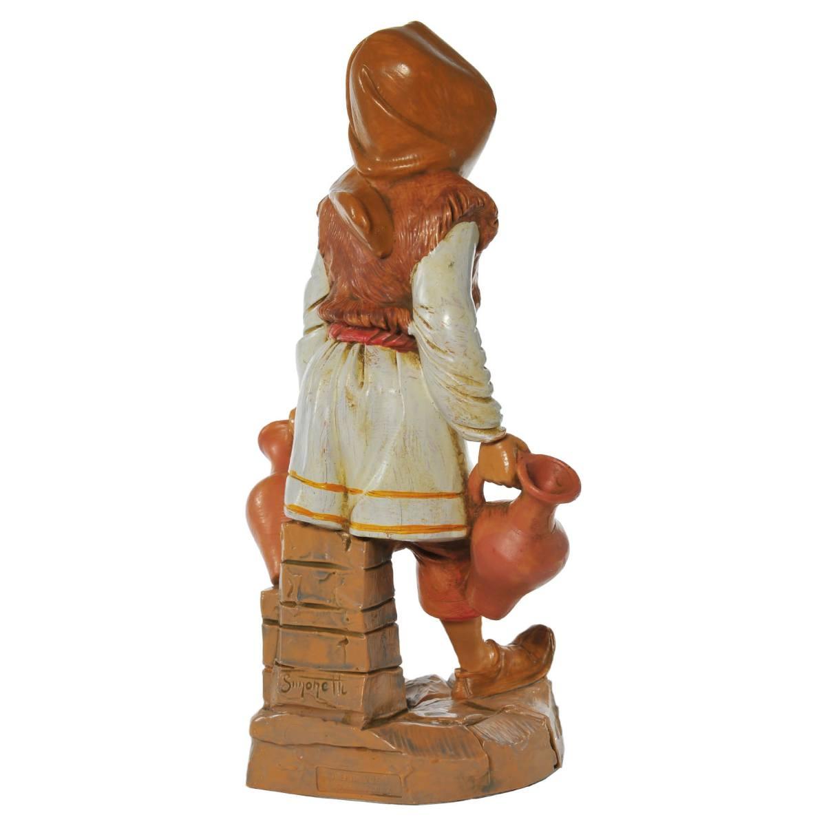 Statua presepe 30 cm pastore con due brocche