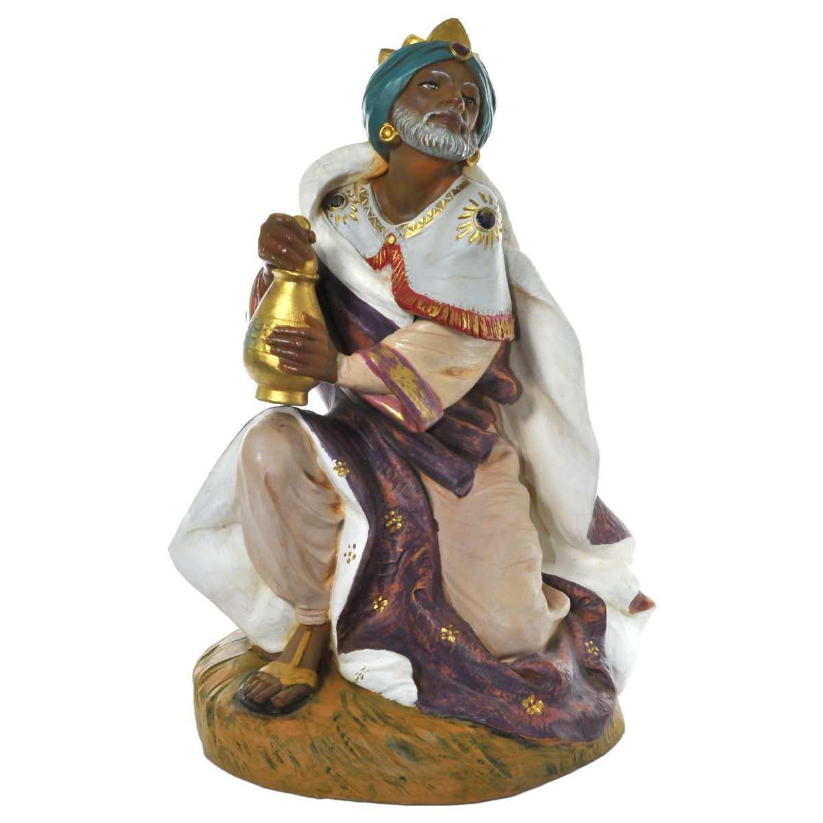 Statua cm.45 Re Magio Gasprre in Ginocchio cm.22x26xH39 | Fontanini
