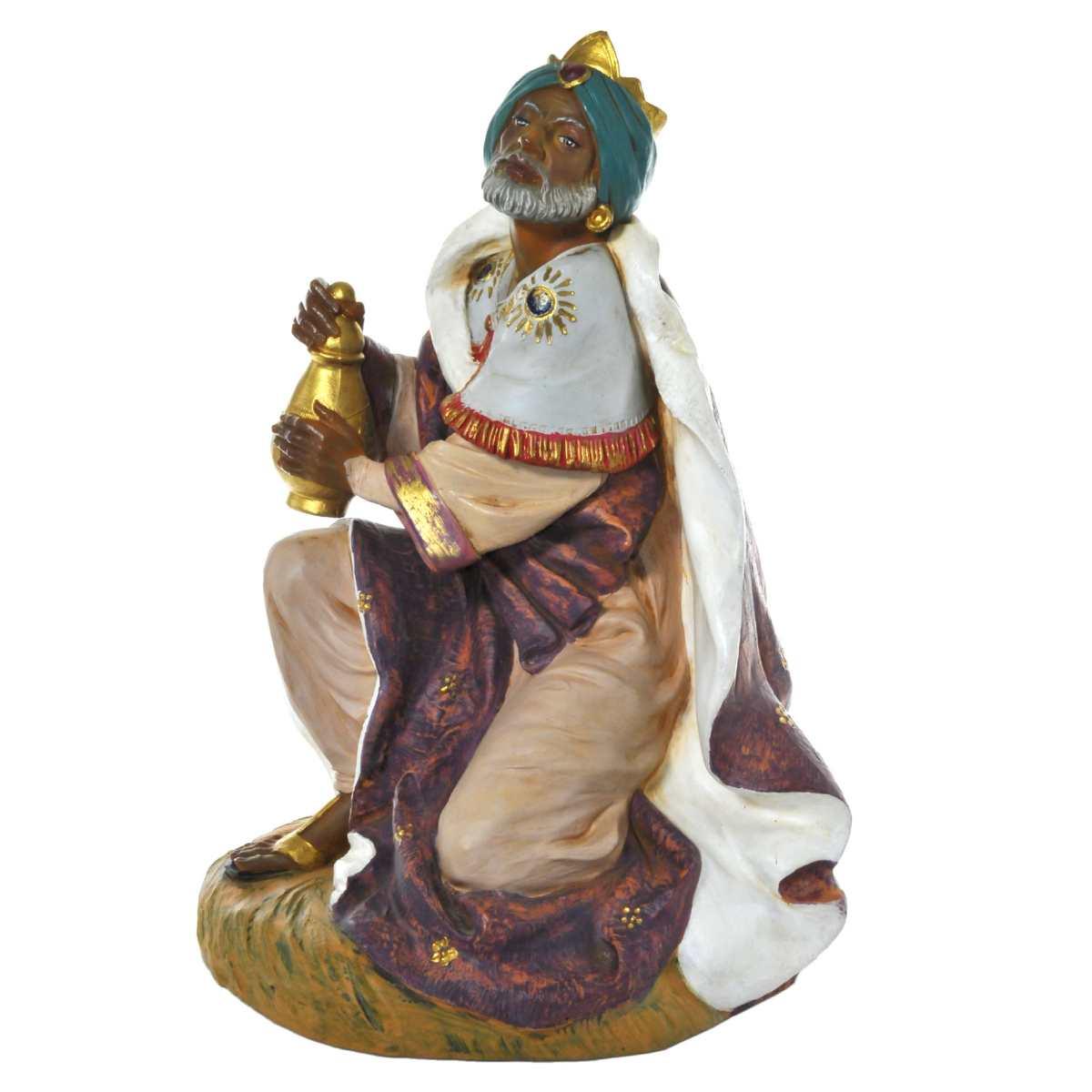 Statua cm.45 Re Magio Gasprre in Ginocchio cm.22x26xH39 | Fontanini