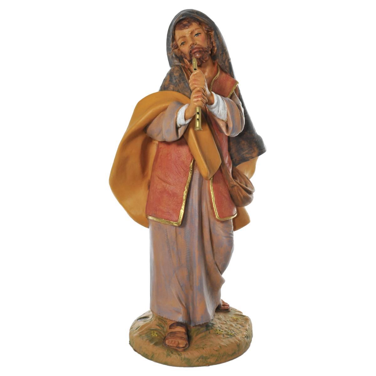 Statua cm.45 Pastore con Piffero e Casacca | Fontanini