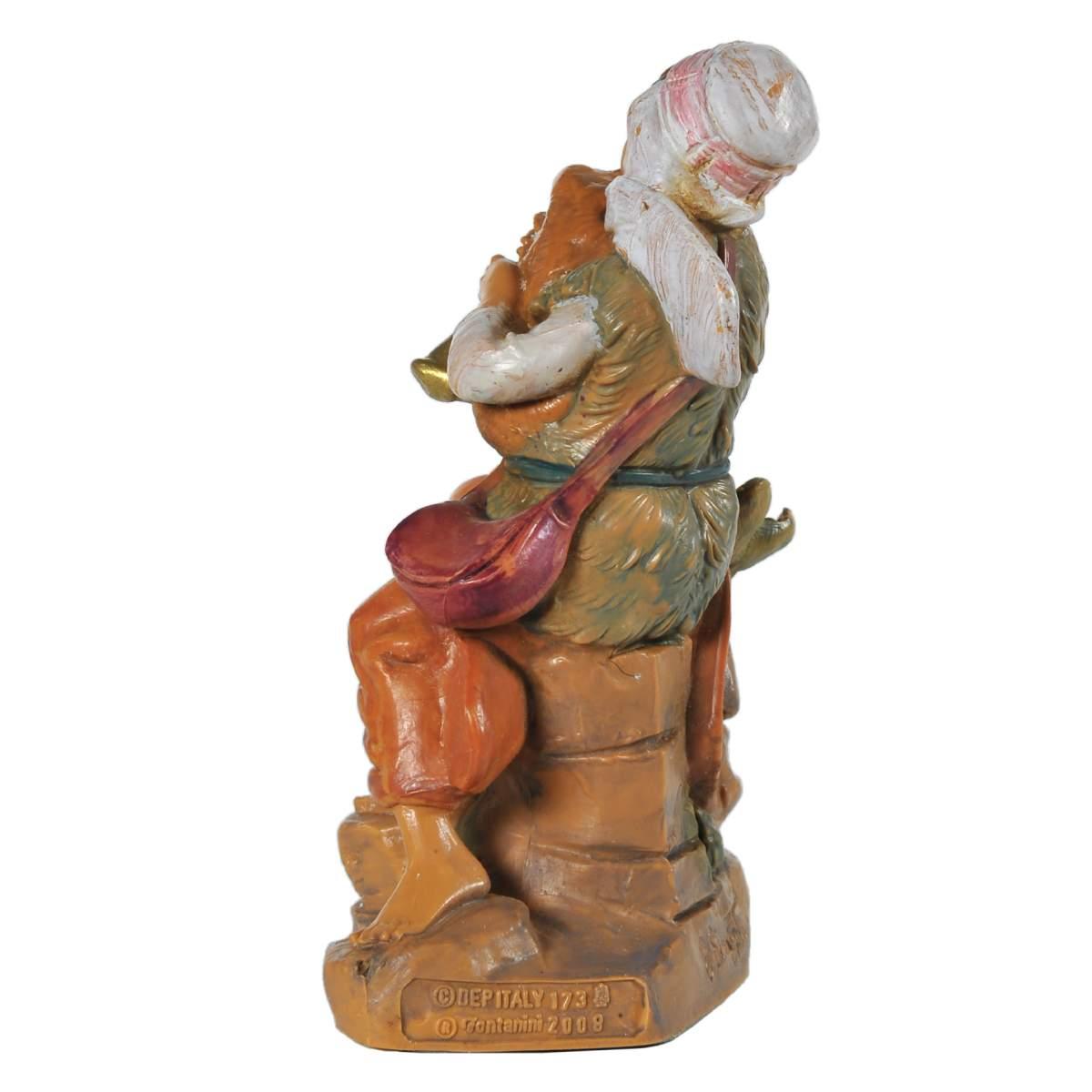 Statua cm.12 Pastore Josiah seduto con zampogna | Fontanini