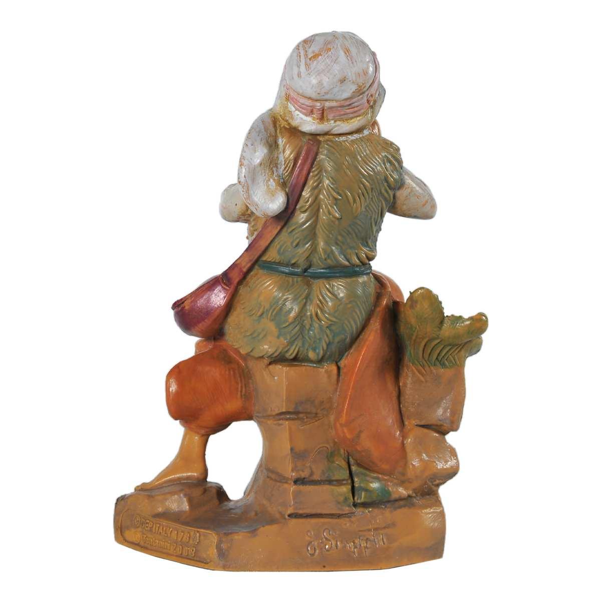 Statua cm.12 Pastore Josiah seduto con zampogna | Fontanini