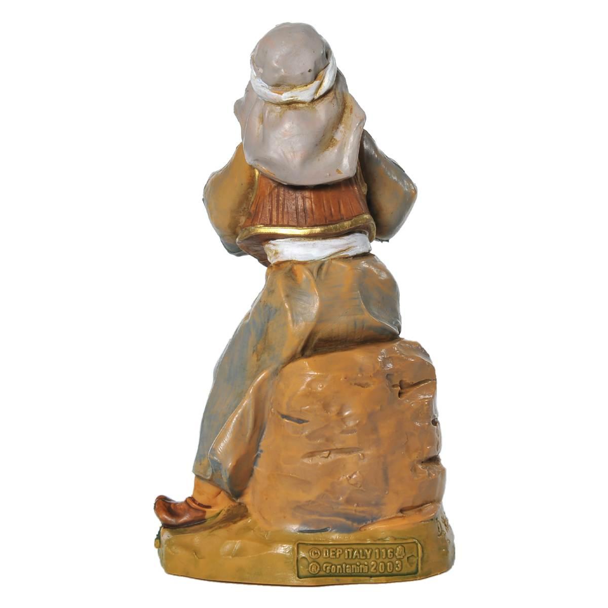 Statua presepe 12 cm pastore con il flauto