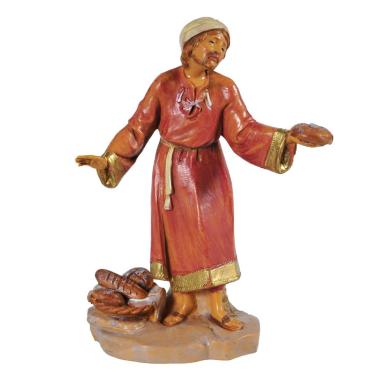 Statua Fontanini cm.12 Pastore con Pane