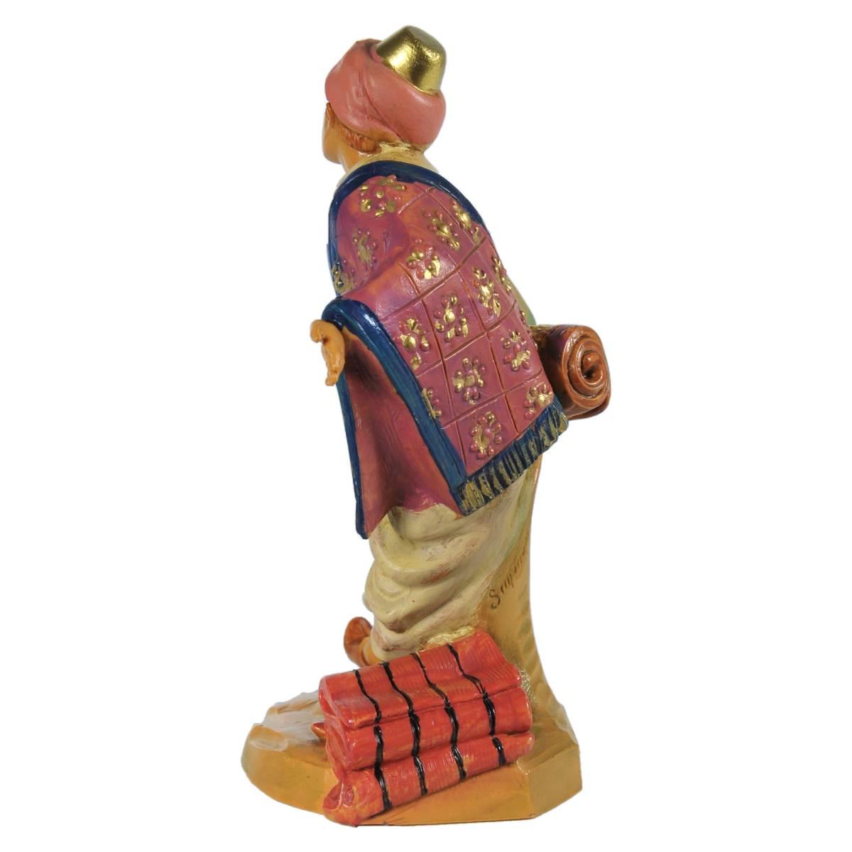 Statua presepe 12 cm pastore venditore di tappeti