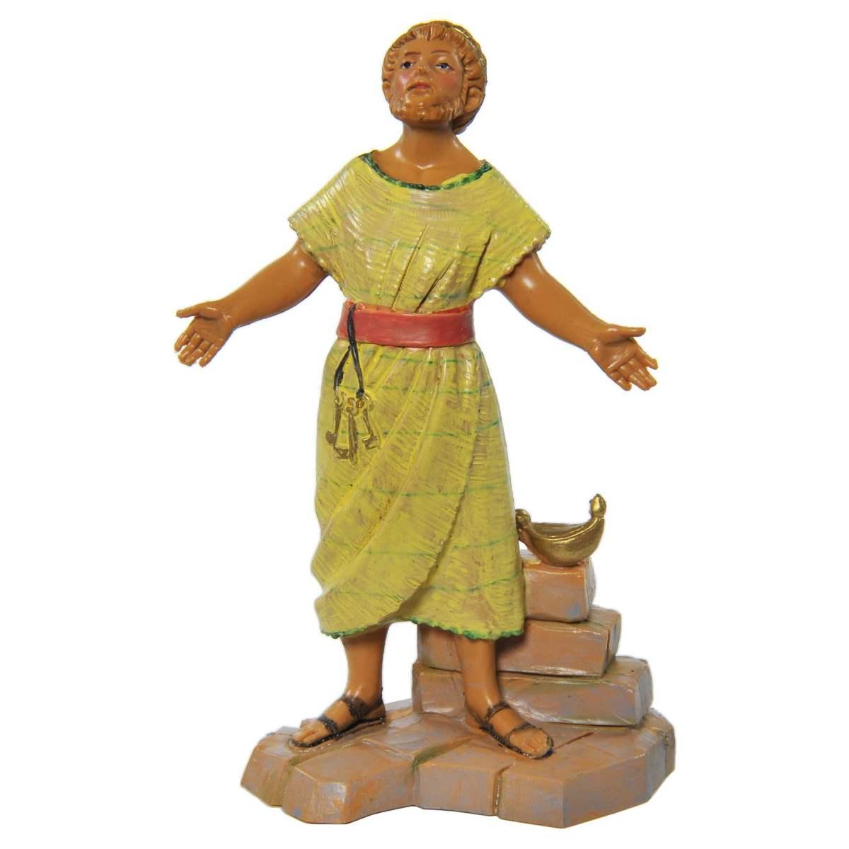 Statua cm.12 Pastorello con Mattoni e Chiavi | Fontanini